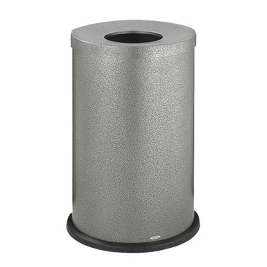 Black Speckle Open Top Trash Can with Steel Construction 35 Gallon