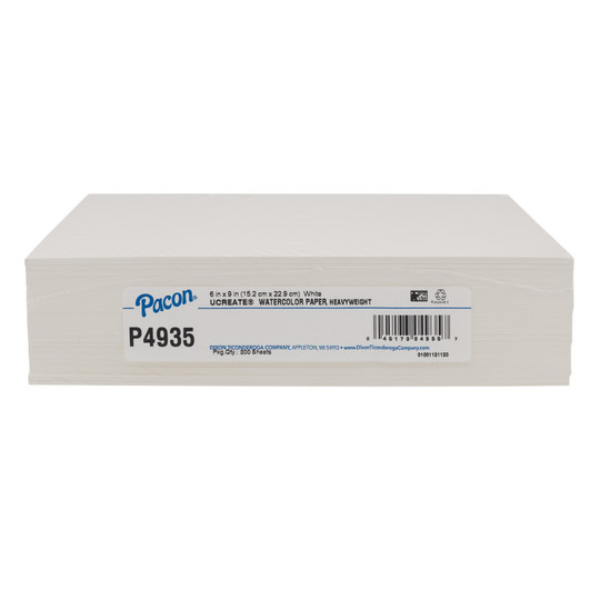 Watercolor Paper, White, 90 lb., 6'' x 9'', 200 Sheets