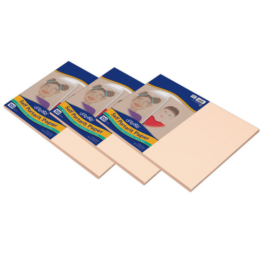 Self Portrait Paper, Light Almond, 12'' x 18'', 100 Sheets Per Pack, 3 Packs