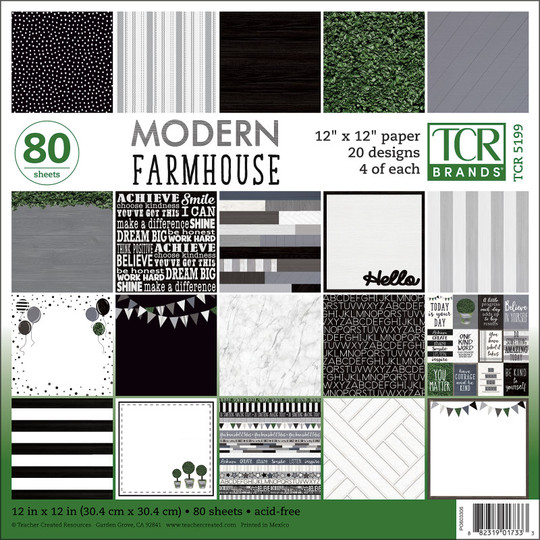 Modern Farmhouse Project Paper, 12'' x 12'', 80 Sheets