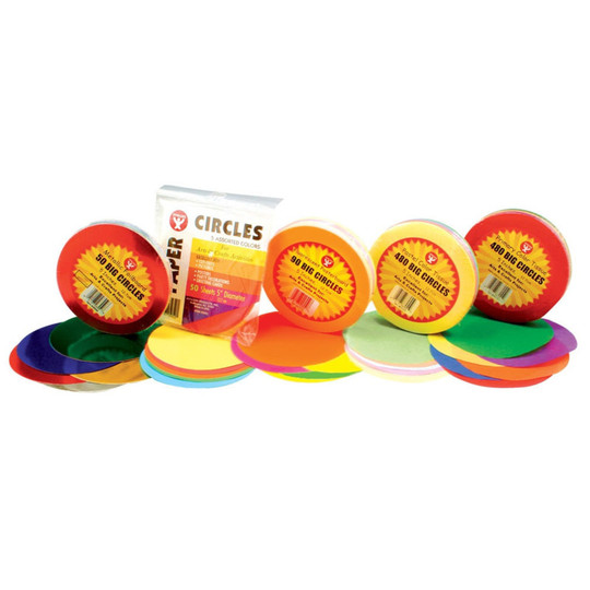 Tissue Circles, 5'', Primary Colors, Pack of 480