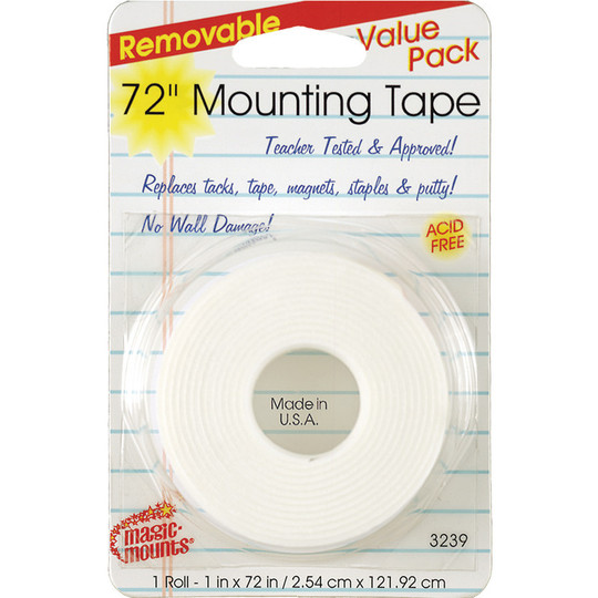 Removable Mounting Tape, 1'' x 72'' Roll