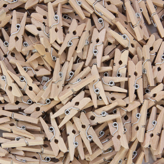 Mini Spring Clothespins, Natural, 1'', 250 Pieces
