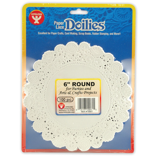 Round Doilies, White, 6'', Pack of 100
