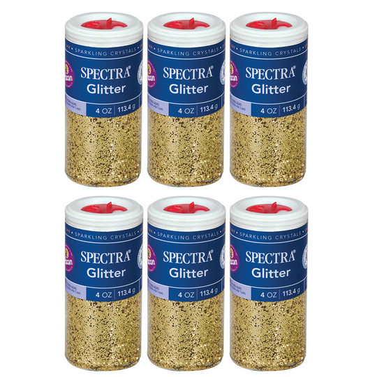Glitter, Gold, 4 oz. Per Jar, 6 Jars