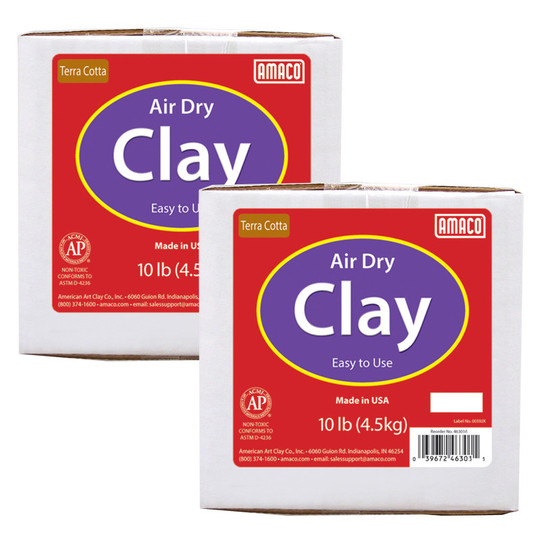 Air Dry Clay, Terra Cotta, 10 lb.er Box, 2 Boxes