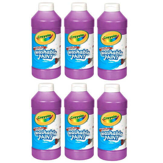 Washable Paint, Violet, 16 o.ottles, Pack of 6