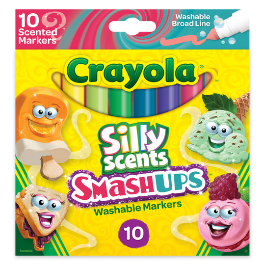 Silly Scents Smash Ups Broad Line Washable Scented Markers, 10 Count