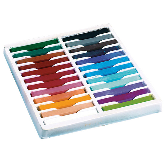Square Artist Pastels, 24 Assorted Colors, 2-3/8'' x 3/8'' x 3/8'', 24 Pieces