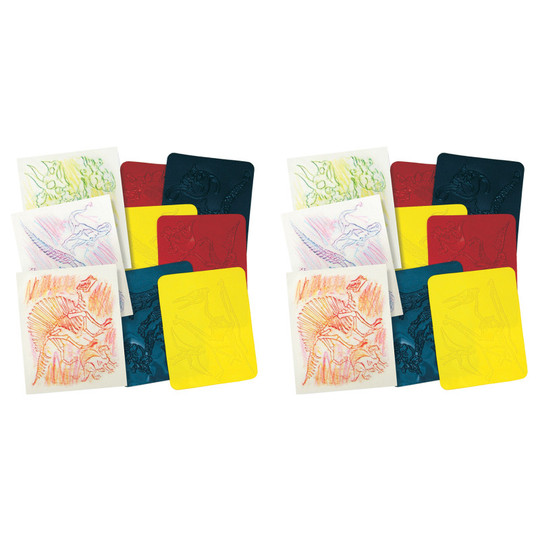 Dinosaur Rubbing Plates, 6 Per Pack, 2 Packs
