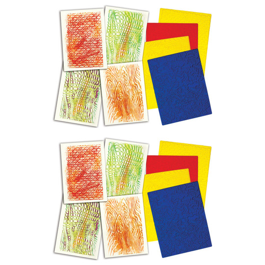 Texture Rubbing Plates, 4 Per Pack, 2 Packs