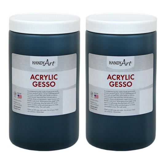 Acrylic Gesso, Black, 32 o., Pack of 2