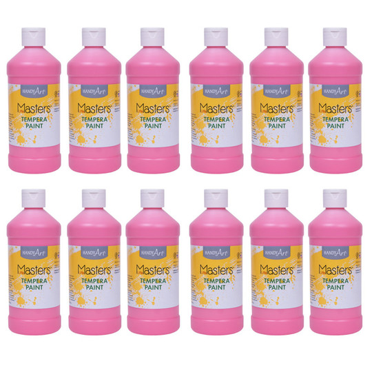 Little Masters Tempera Paint, Pink, 16 oz. , Pack of 12