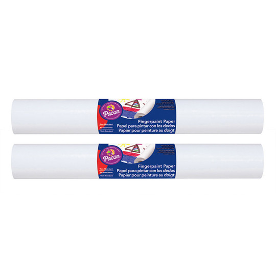 Fingerpaint Paper, White, 16'' x 100', 2 Rolls