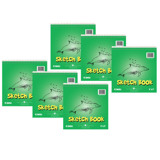 Kid's Sketch Book, 9'' x 9'', 40 Sheets, Pack of 6