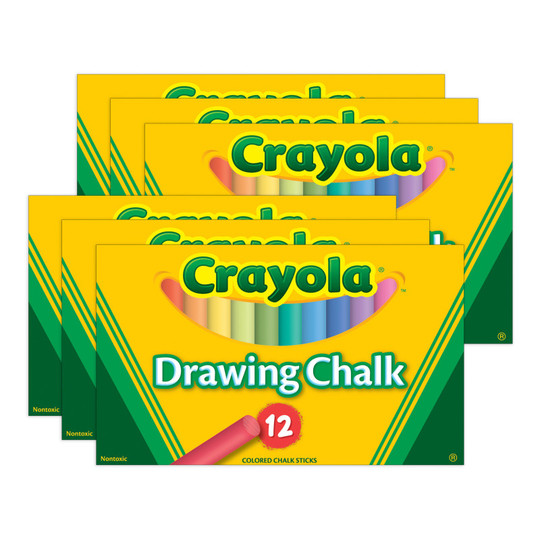 Colored Drawing Chalk, 12 Colors Per Pack, 6 Packs