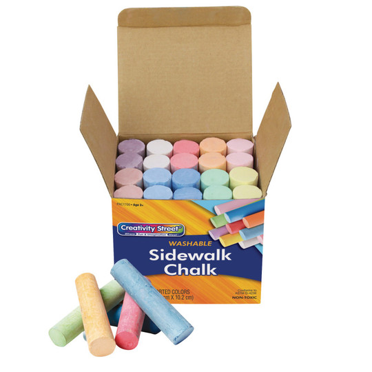 Sidewalk Chalk, Assorted Colors, 4'', 20 Pieces