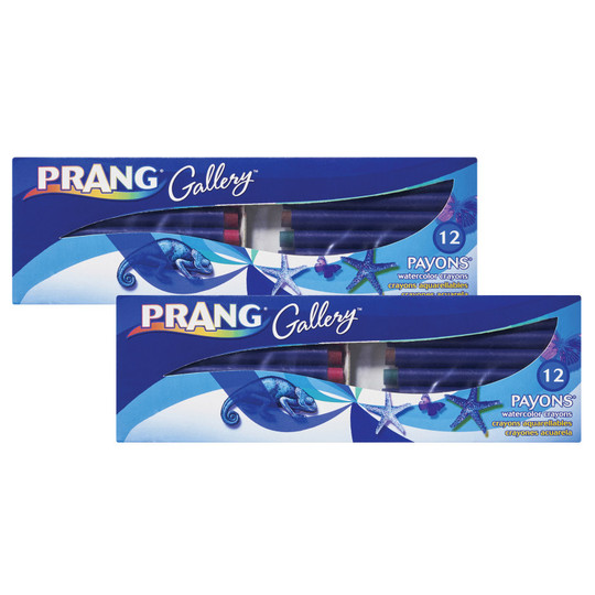 Payons Watercolor Crayons, With Brush, Assorted Colors, 12 Per Set, 2 Sets