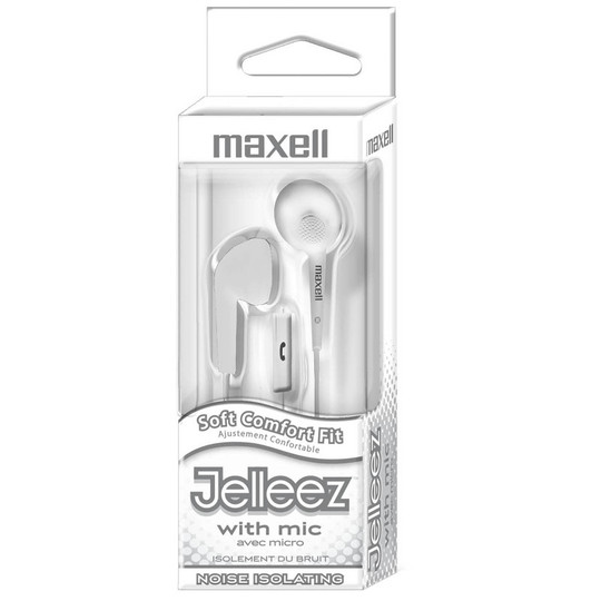 Jelleez Soft Earbuds with Mic, White