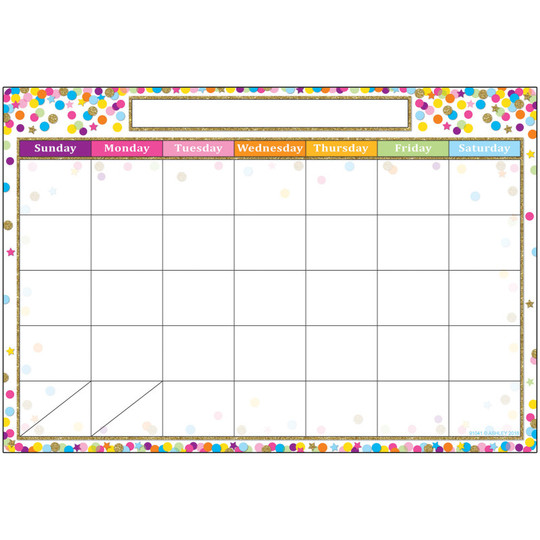 Smart Poly Chart, 13'' x 19'', Confetti Calendar