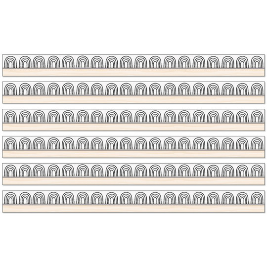 Creatively Inspired Rainbows Straight Borders, 36 Feet Per Pack, 6 Packs