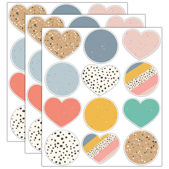 We Belong Jumbo Hearts & Dots Cut-Outs, 12 Per Pack, 3 Packs