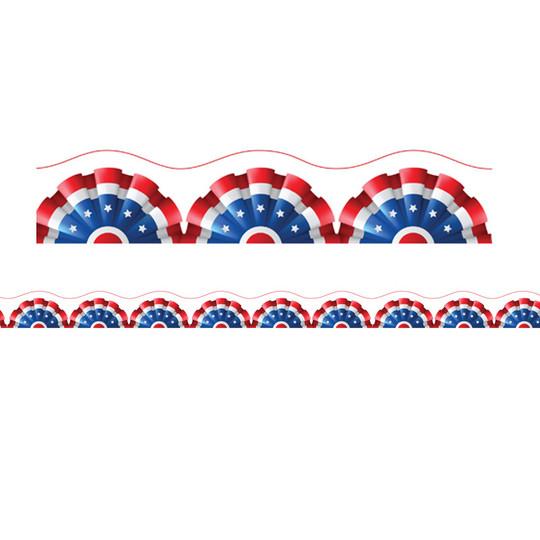 Magnetic Scallop Borders/Trims, .5'' x 24'', Patriotic Theme, Pack of 12