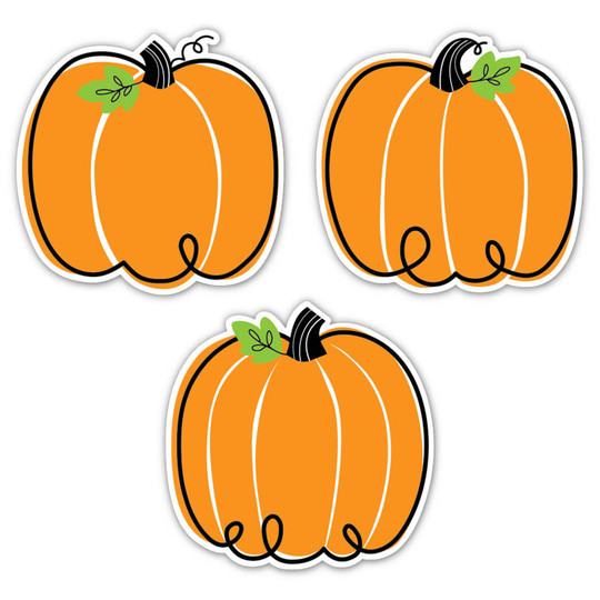 Core Decor Doodle Pumpkin 6'' Designer Cut-Outs, Pack of 36