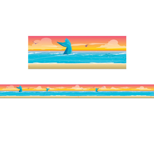 Seas the Day Horizon Extra Wide Die-Cut Deco Trim, 37 Feet