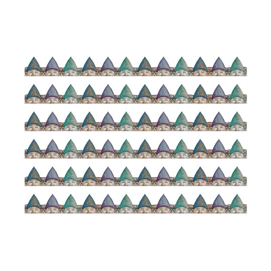 Curiosity Garden Peeking Gnomes Extra Wide Deco Trim, 37 Feet Per Pack, 6 Packs