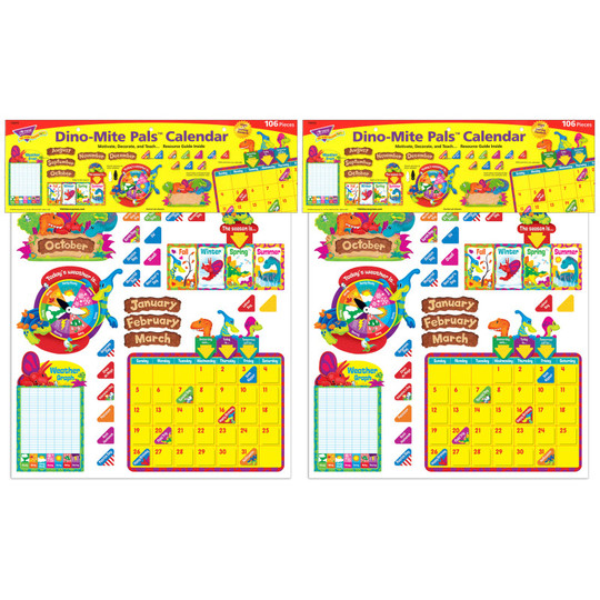 Dino-Mite Pals Calendar Bulletin Board Set, 2 Sets