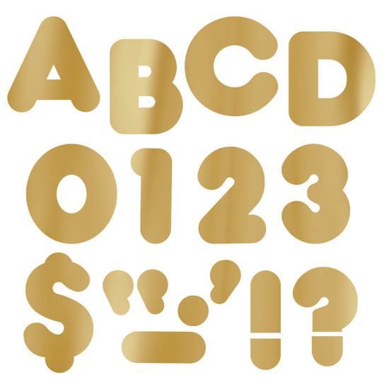 Gold Metallic 4'' Casual UC Ready Letters