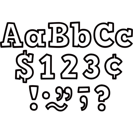 Black & White Bold Block 4'' Letters Combo Pack, Pack of 230