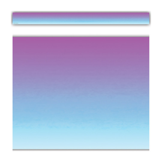 Purple and Blue Color Wash Straight Border Trim, 35 Feet