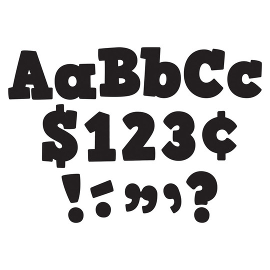Black Bold Block 4'' Letters Combo Pack