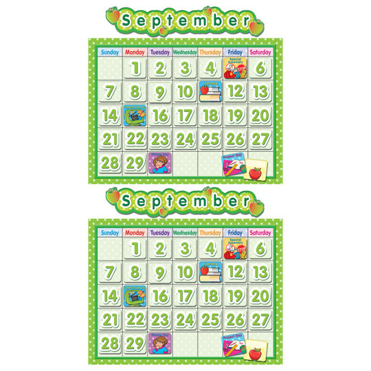 Polka Dot School Calendar Bulletin Board Set, 2 Sets