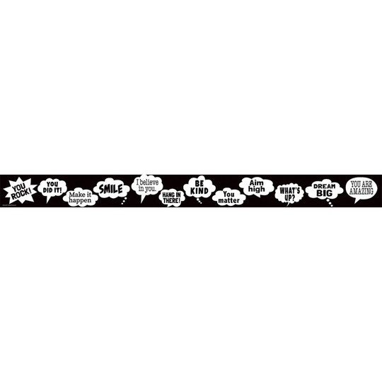 Speech Bubbles Straight Border Trim, 35 Feet