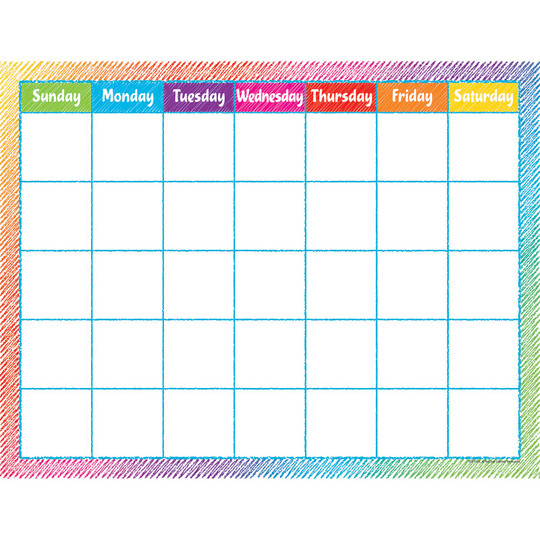 Colorful Scribble Calendar Chart