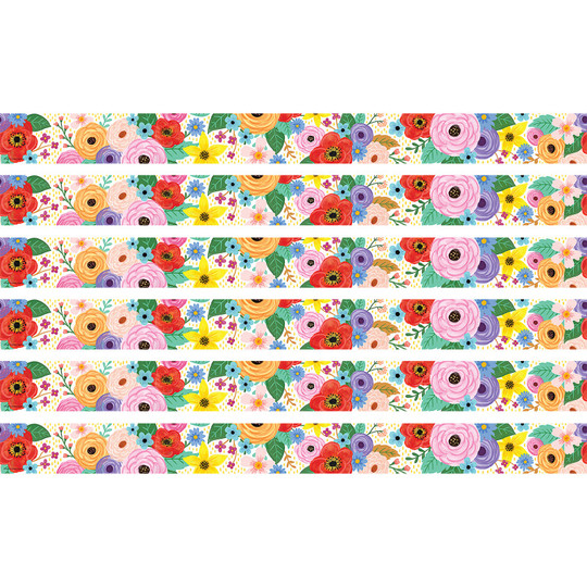 Wildflowers Straight Border Trim, 35 Feet Per Pack, 6 Packs