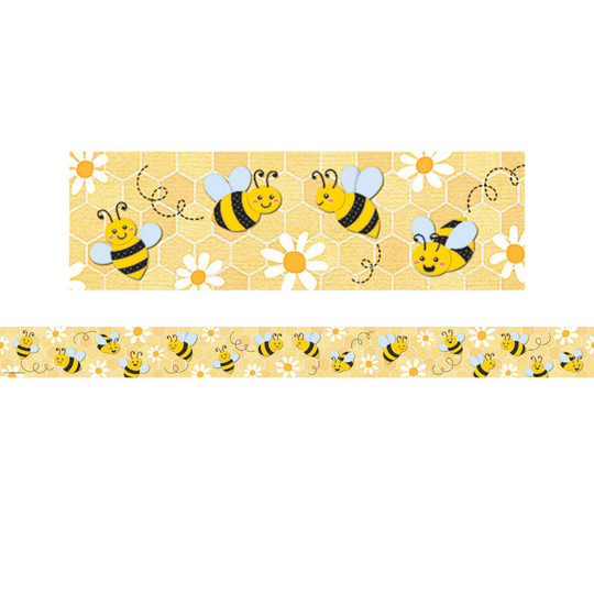 Buzzing Bees Straight Border Trim, 35 Feet