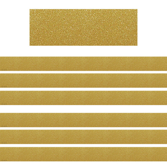 Confetti Gold Straight Border Trim, 35 Feet Per Pack, 6 Packs
