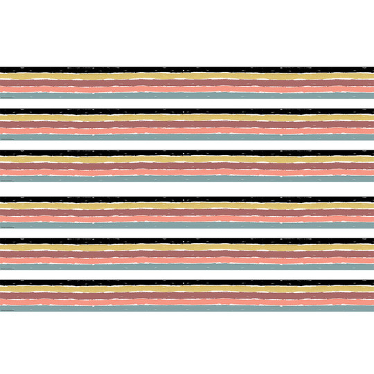 Wonderfully Wild Stripes Straight Border Trim, 35 Feet Per Pack, 6 Packs