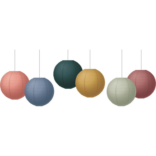 Wonderfully Wild 8'' Hanging Paper Lanterns, Pack of 6