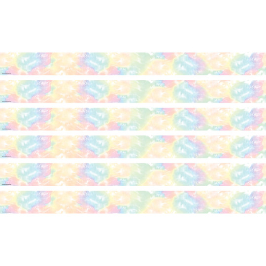 Pastel Pop Tie-Dye Straight Border Trim, 35 Feet Per Pack, 6 Packs