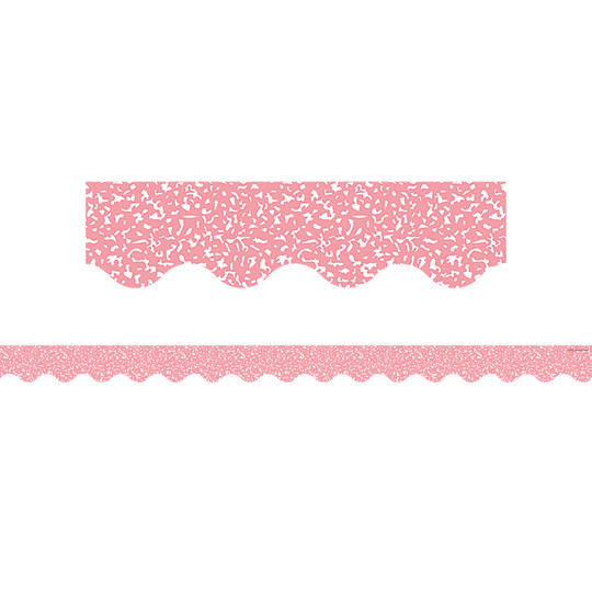 Composition Pink Scalloped Border Trim, 35 Feet