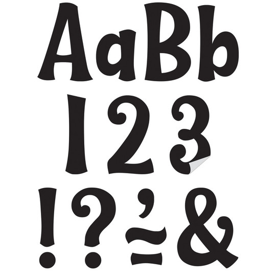 Black 4'' Wild Whimsy Self-Adhesive Letters, 222 Pieces