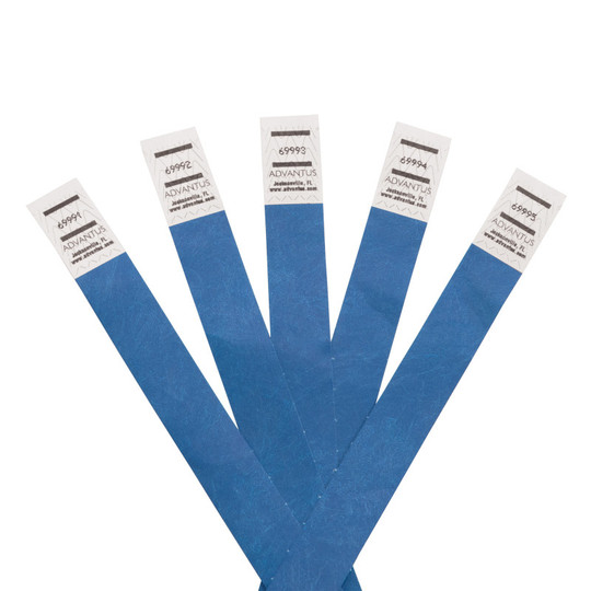 Tyvek Wristbands Blue, Pack of 500