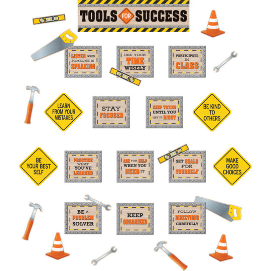 Under Construction Tools for Success Mini Bulletin Board Set
