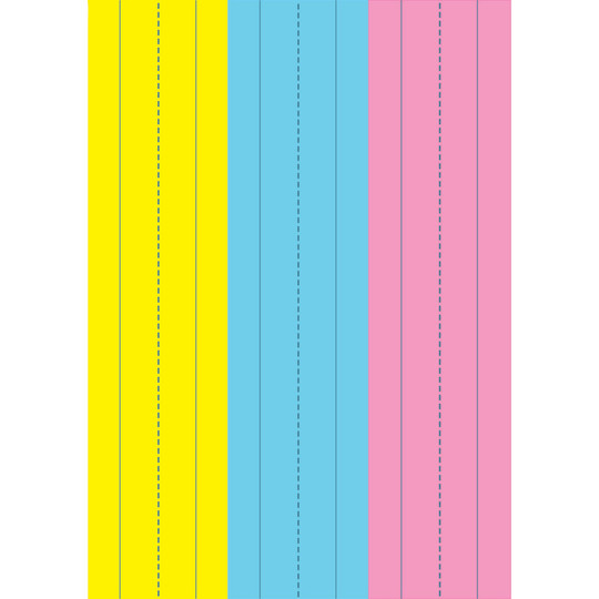 Die-Cut Magnetic Pink/Blue/Yellow Sentence Strips, .75'' x 11'', Pack of 3