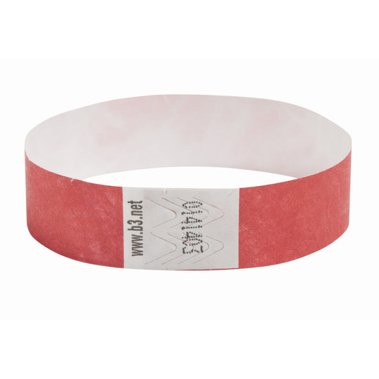 Sequentially Numbered Security Wristbands, 3/4'', Red, Pack of 100